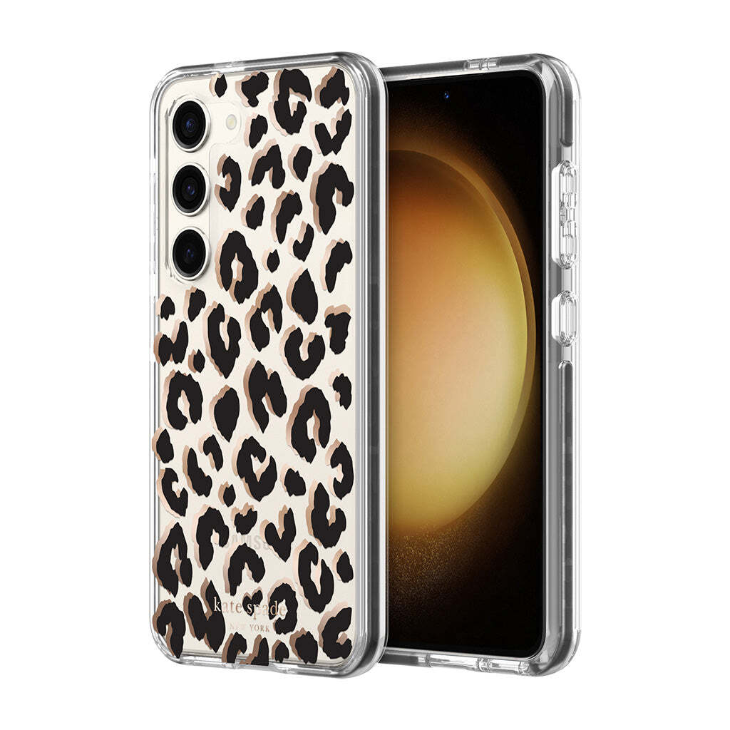 KSNY phone case for Samsung Galaxy S23 Protective Hardshell City Leopard Black
