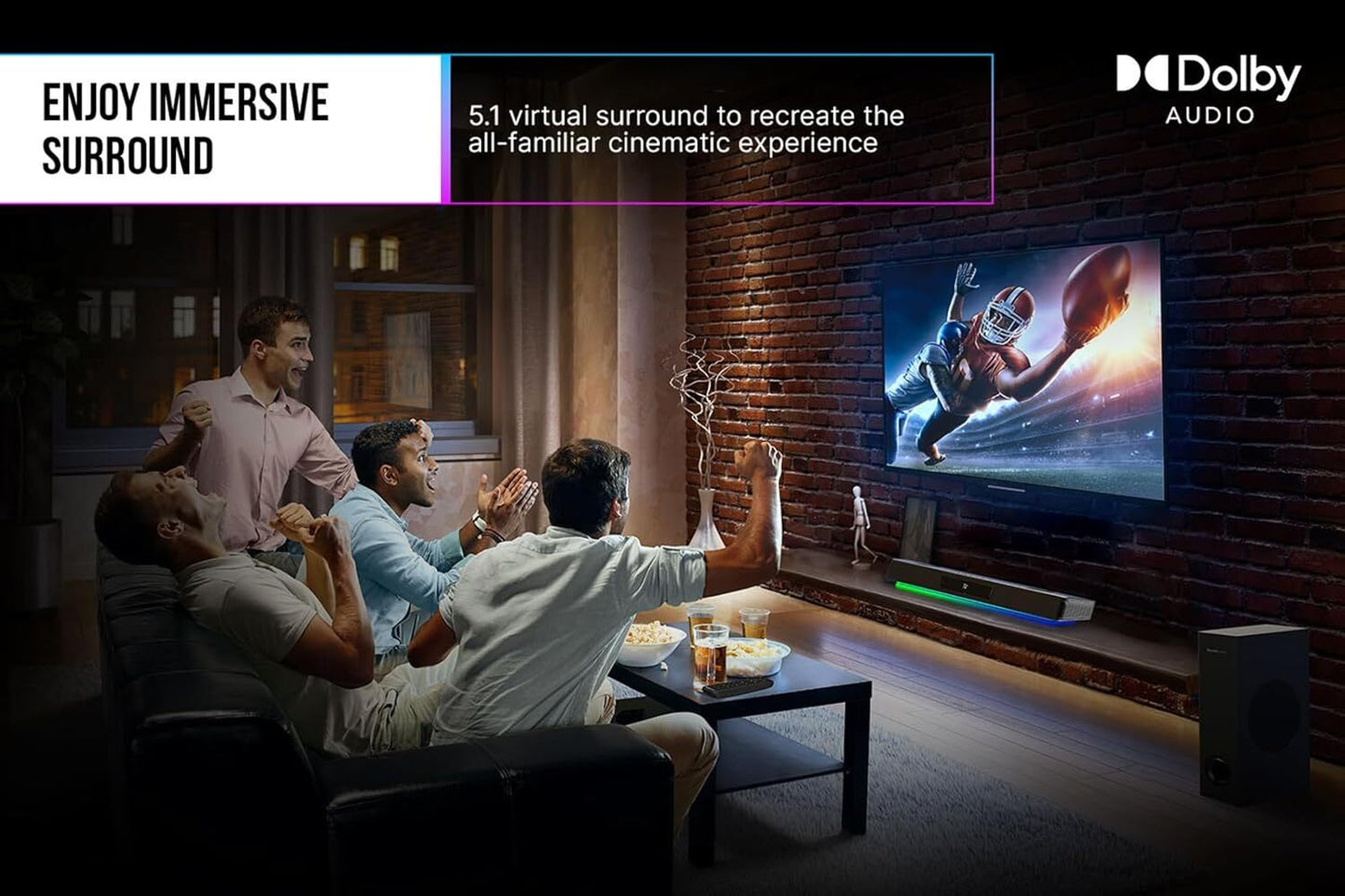 Creative Katana V2X Gaming Soundbar with Subwoofer Black