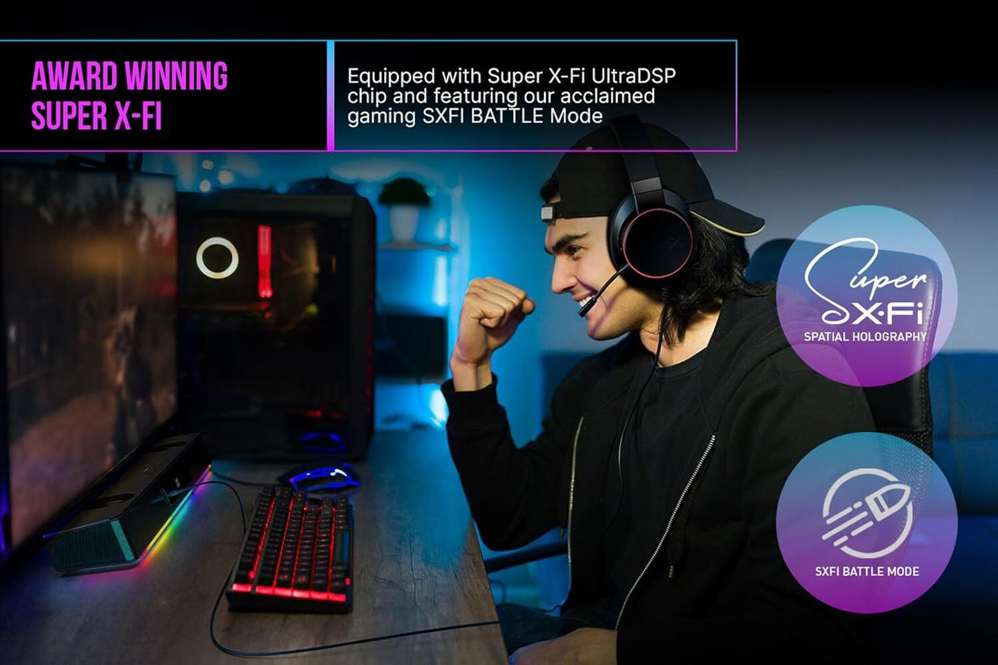 Creative Katana V2X Gaming Soundbar with Subwoofer Black