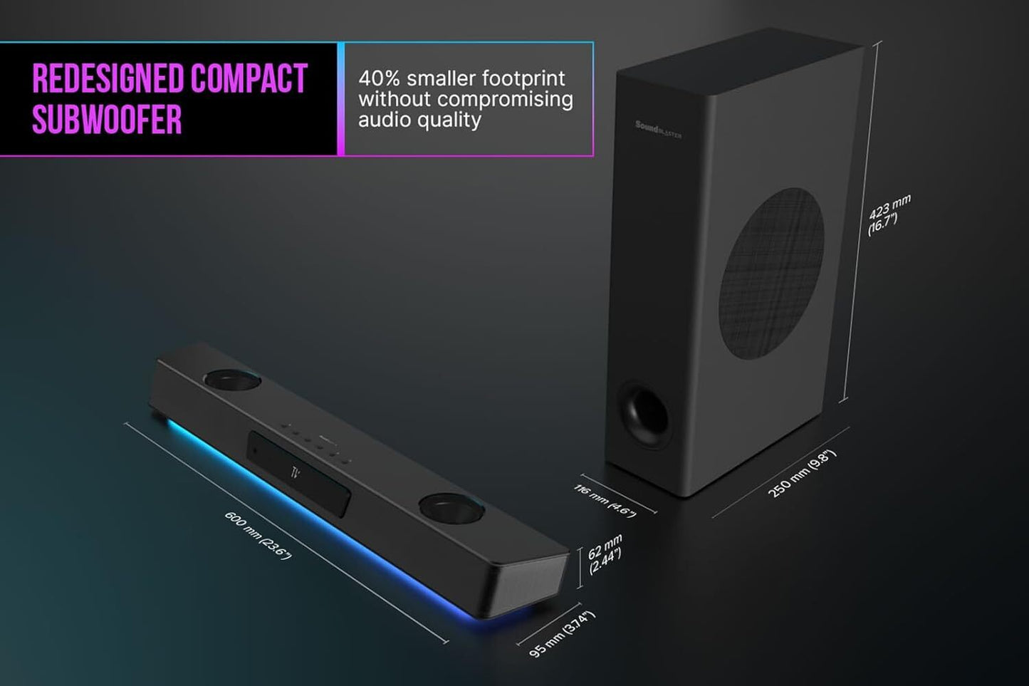 Creative Katana V2X Gaming Soundbar with Subwoofer Black
