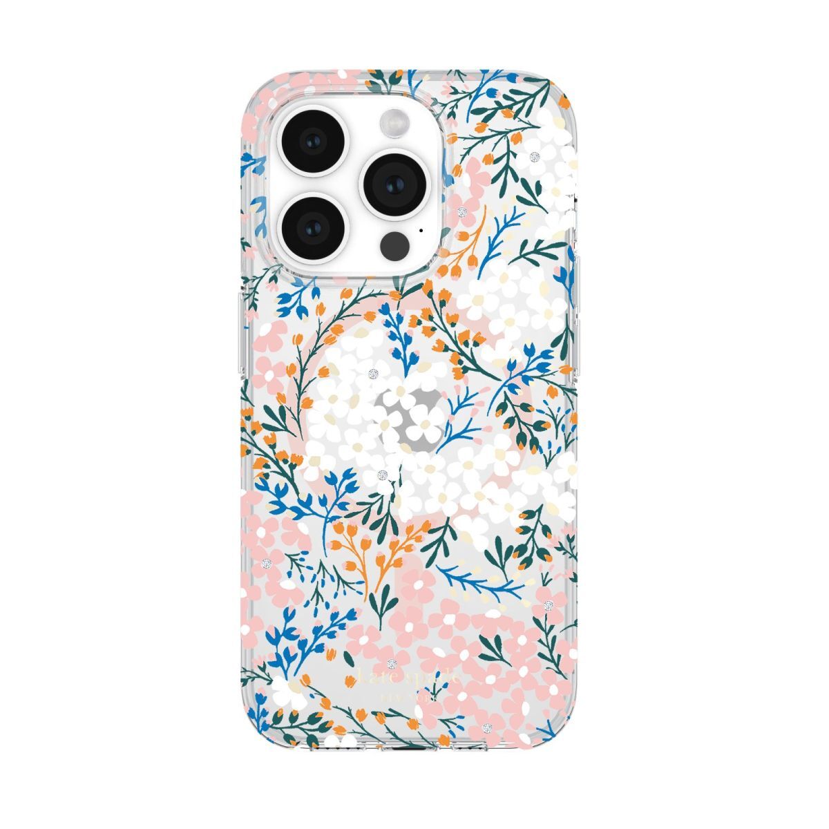 KSNY iPhone 15 Pro Protective Case Magsafe Multi Floral Rose