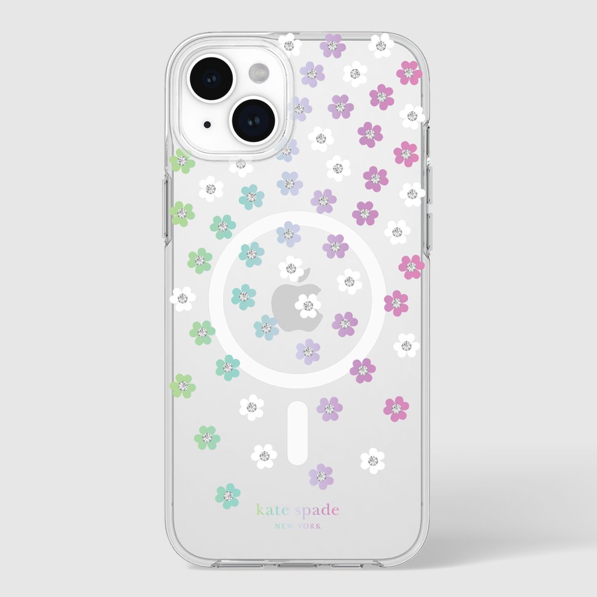 KSNY iPhone 15 Plus Protective Case Magsafe Scattered Flowers