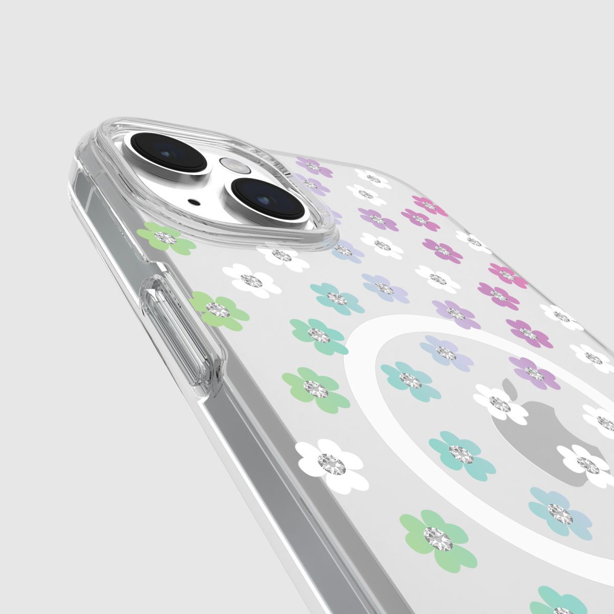 KSNY iPhone 15 Plus Protective Case Magsafe Scattered Flowers