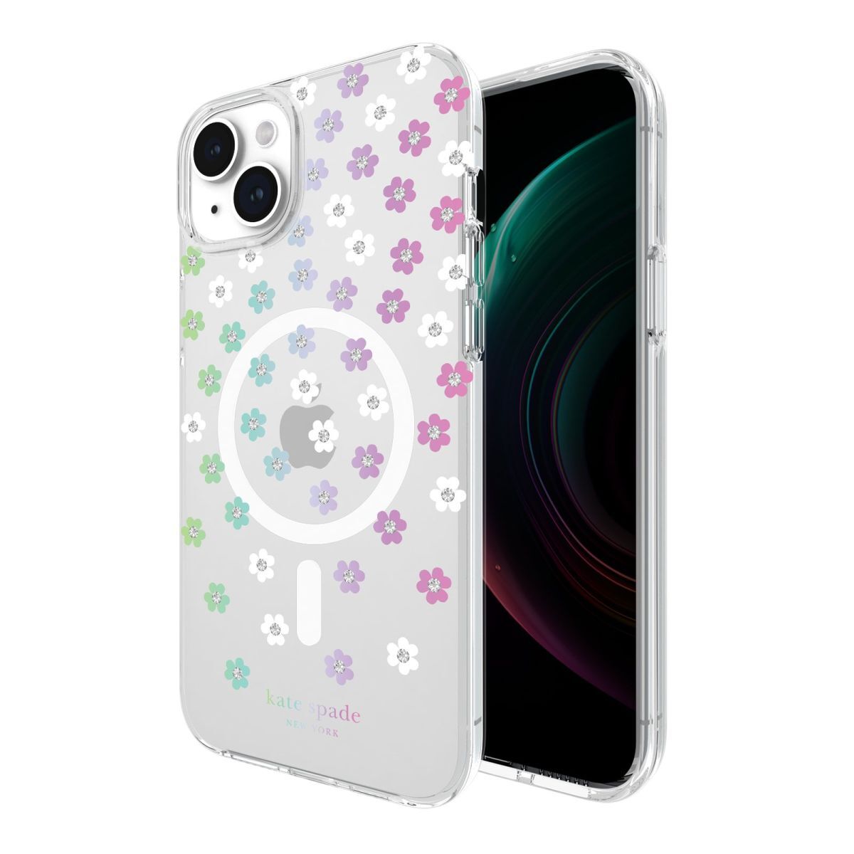 KSNY iPhone 15 Plus Protective Case Magsafe Scattered Flowers