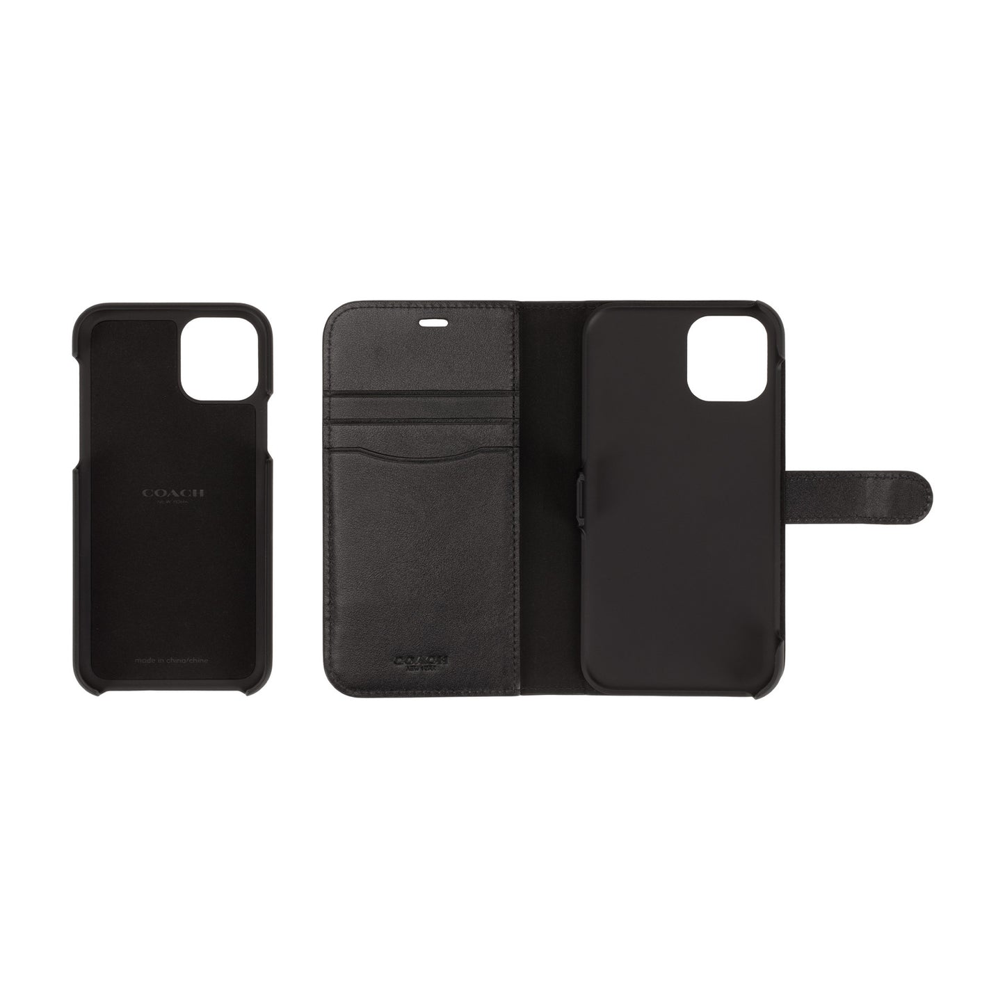 Coach Leather Folio for iPhone 11 Pro Black/Blind Logo