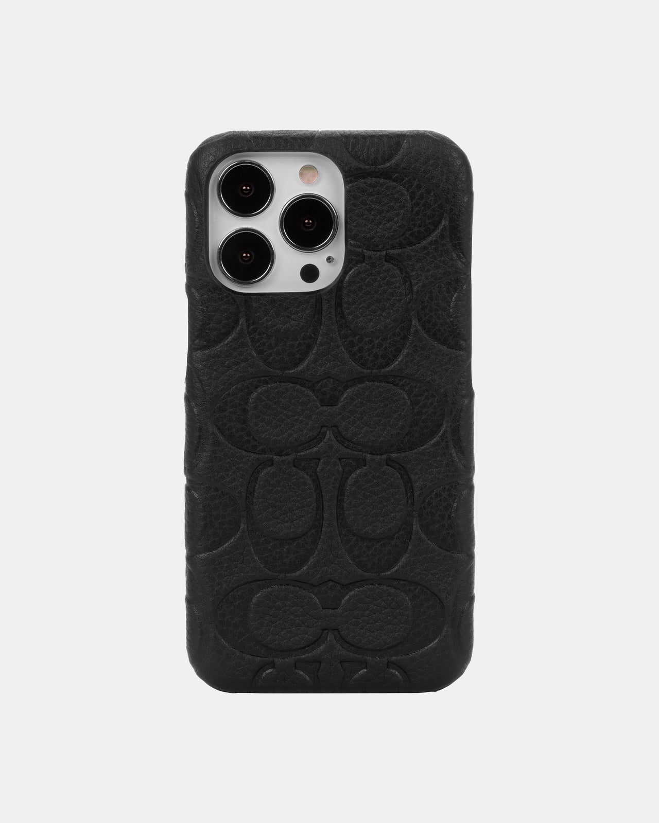 Coach Leather Slim Phone Wrap for Apple iPhone 13 Pro Signature C Black
