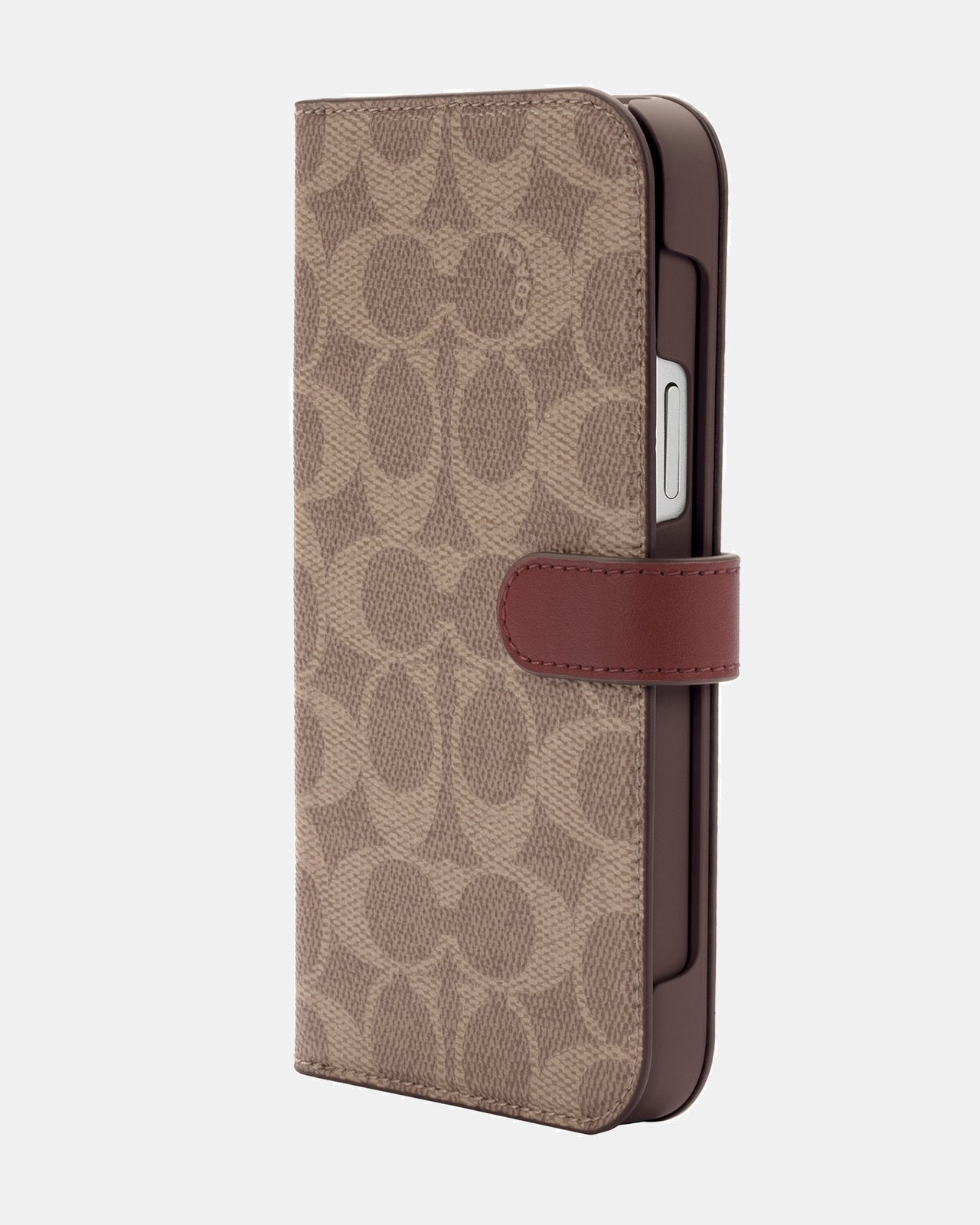 Coach iPhone 14 Plus Folio Folio Signature C Tan