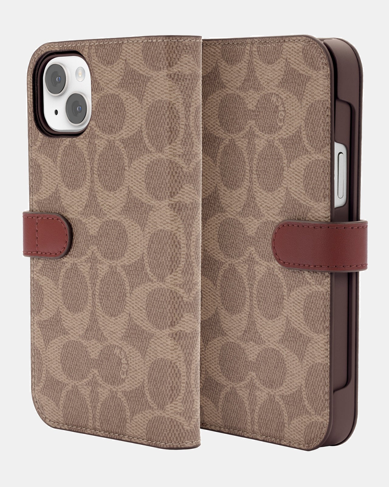 Coach iPhone 14 Plus Folio Folio Signature C Tan