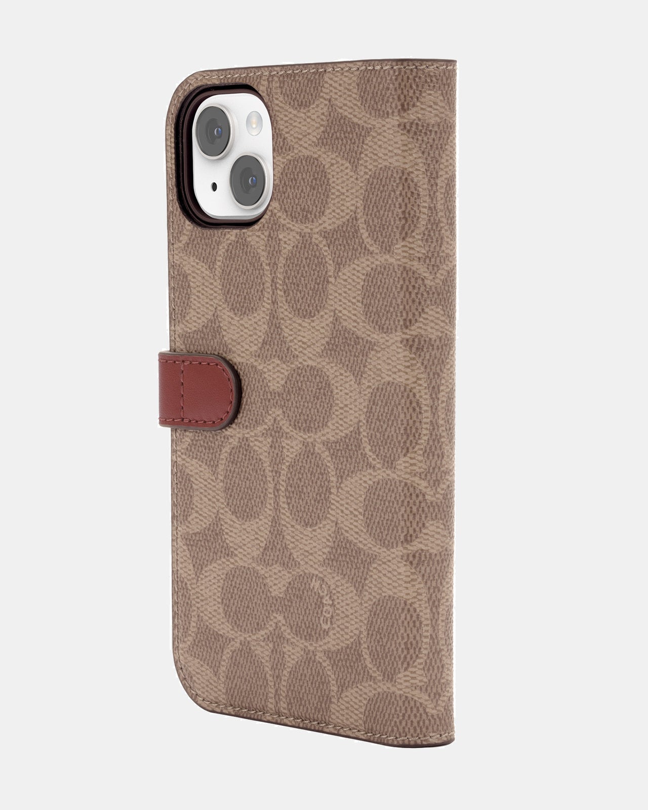 Coach iPhone 14 Plus Folio Folio Signature C Tan