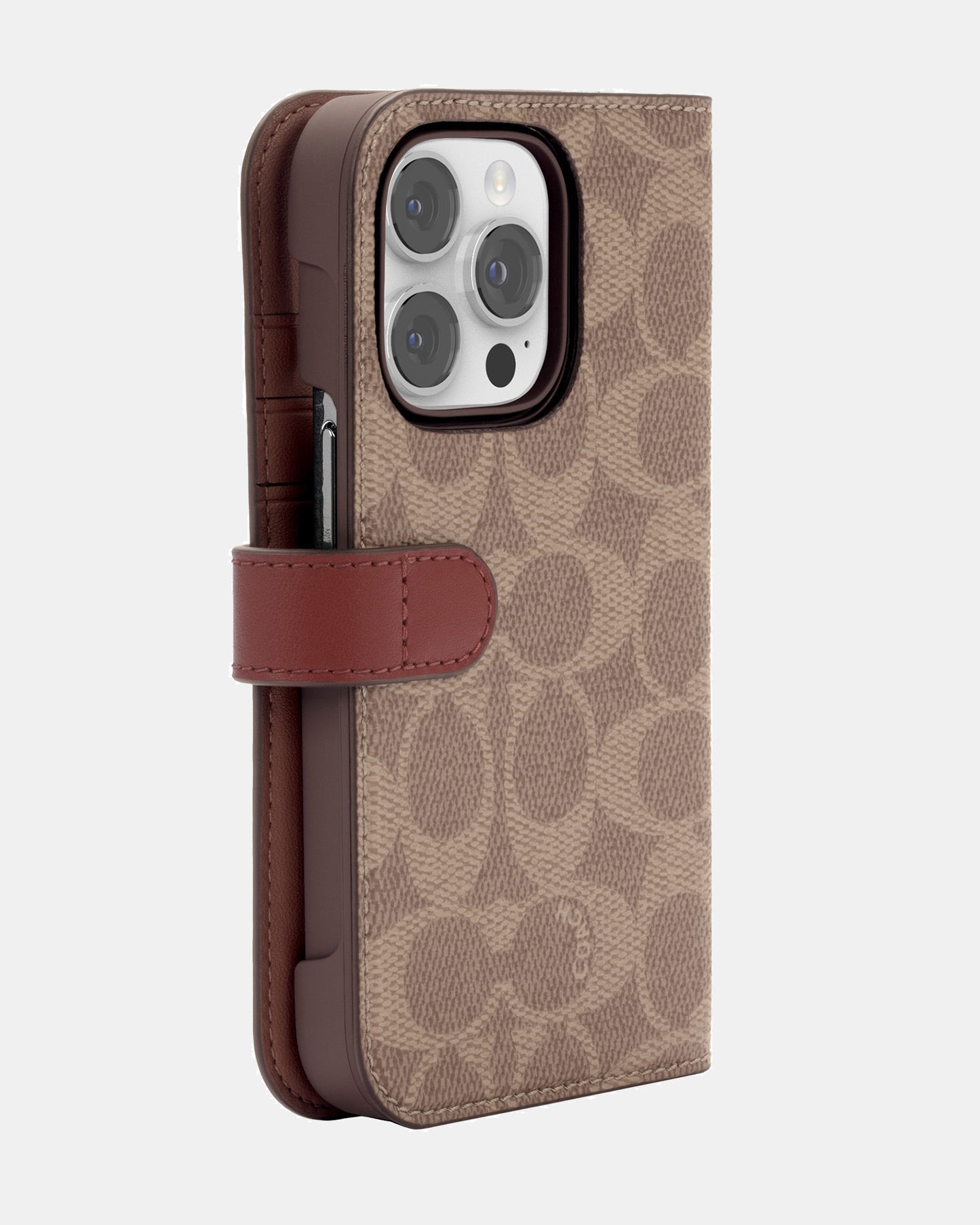 Coach iPhone 14 Pro Folio Folio Signature C Tan