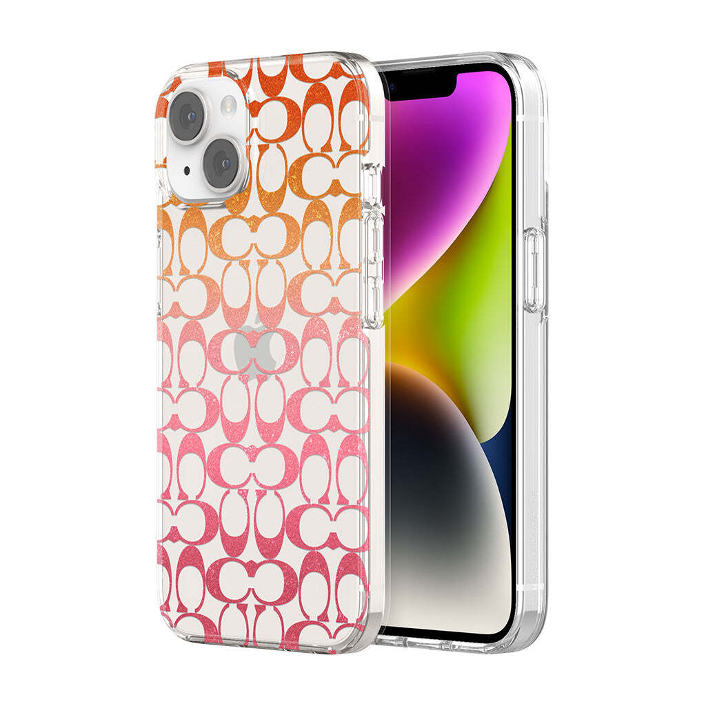 Coach iPhone 14 Protective Protective Signature C Pink
