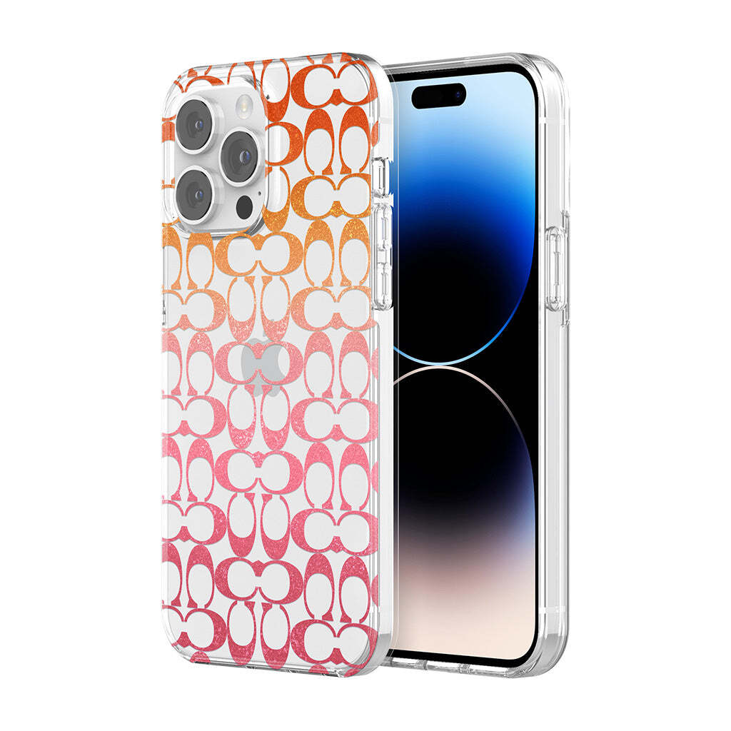 Coach iPhone 14 Pro Max Protective Signature C Pink