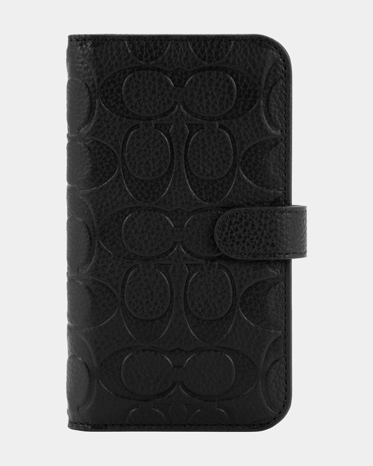 Coach iPhone 14 Pro Leather Folio Black Emboss