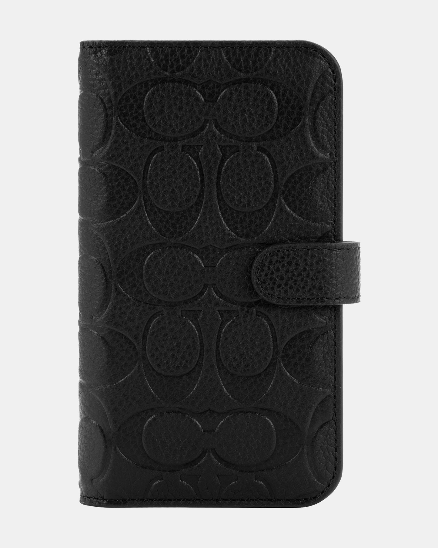 Coach iPhone 14 Pro Leather Folio Black Emboss