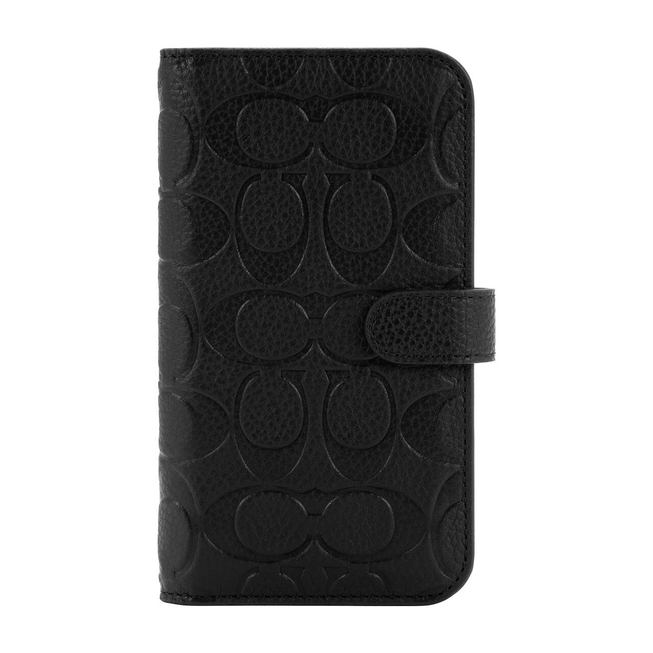 Coach iPhone 14 Pro Leather Folio Black Emboss