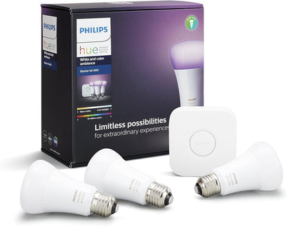 Philips Hue Starter Kit Edison 3 Bulbs + Bridge Multi-coloured 10W