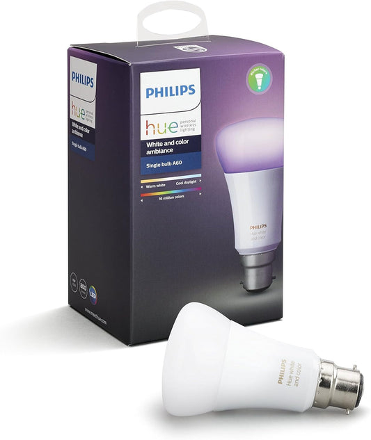 Philips Hue 10W Colour Bayonet Base Single Bulb Multi-Coloured