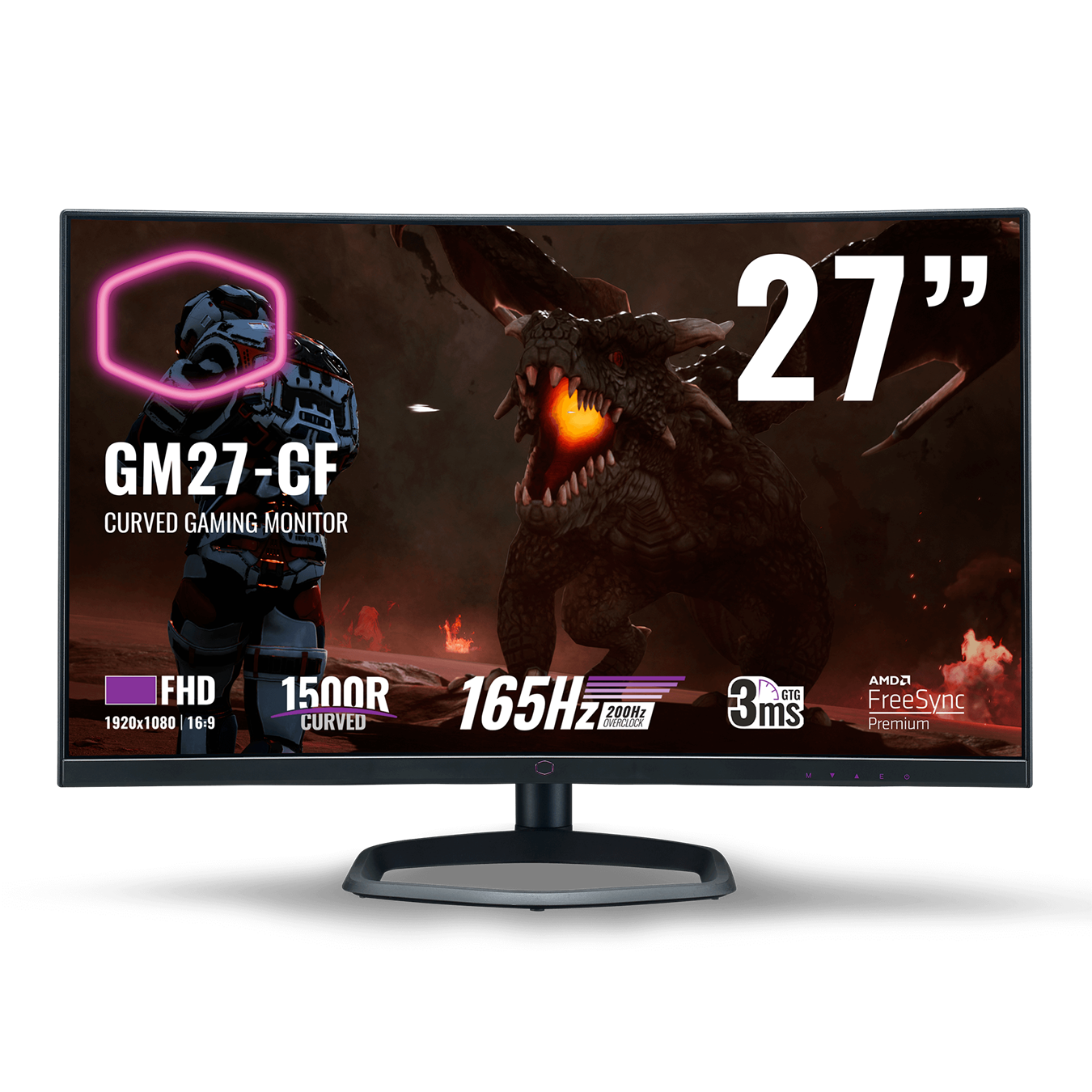 Coolermaster 27 Inch Curved Gaming Monitor - Black