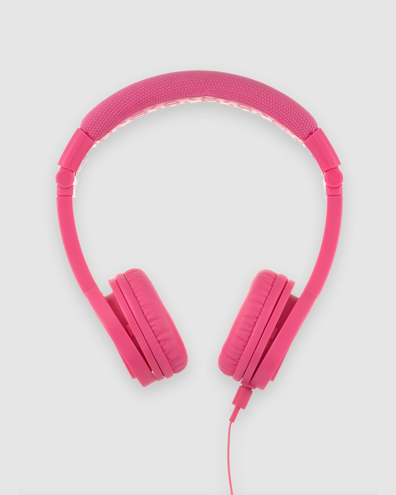 BuddyPhones Explore Plus Wired Foldable On Ear Headphones For Kids with Mic Pink