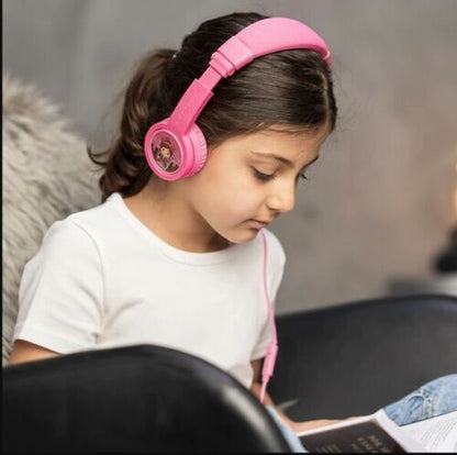 BuddyPhones Explore Plus Wired Foldable On Ear Headphones For Kids with Mic Pink