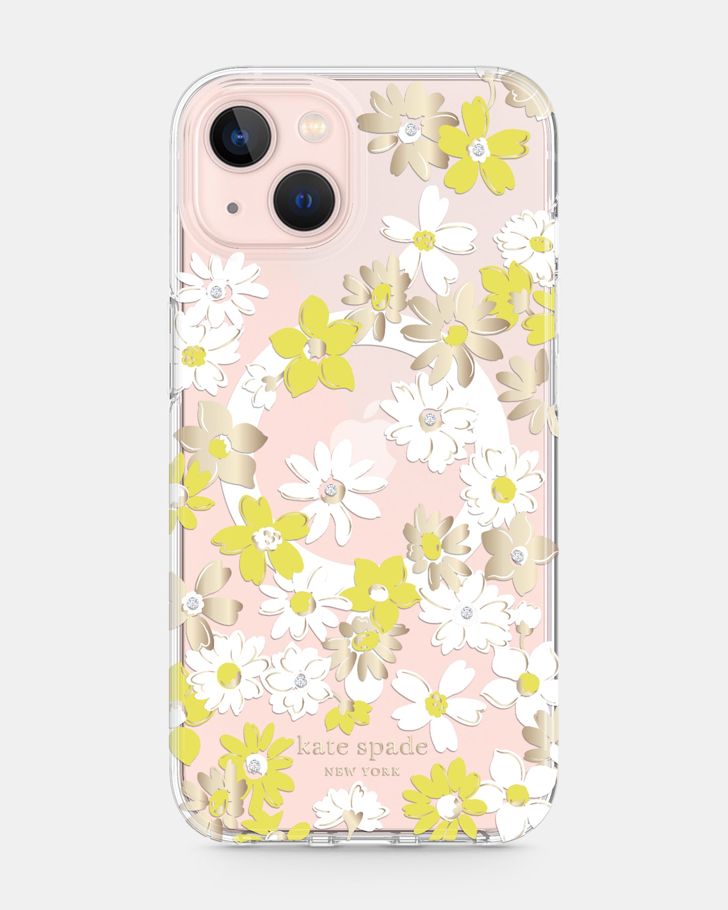 KSNY iPhone 13 Protective Hardshell MagSafe Yellow Floral Medley