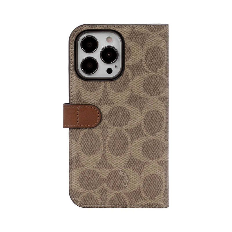 Coach Apple iPhone 12/13 Pro Max Folio Signature C Khaki