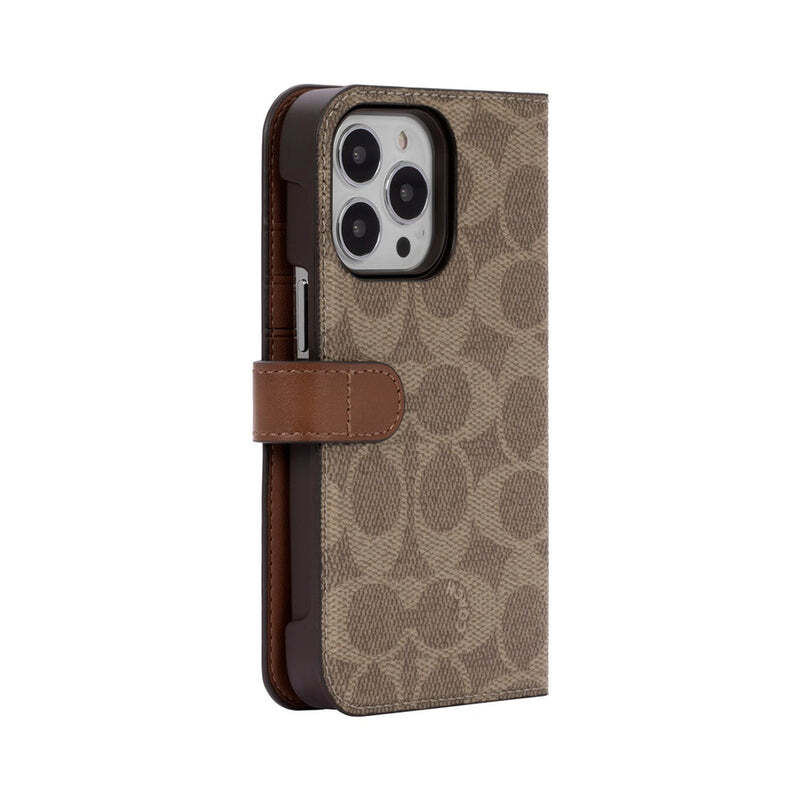 Coach Apple iPhone 12/13 Pro Max Folio Signature C Khaki