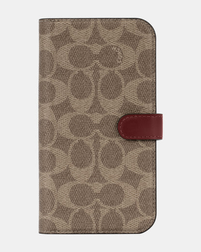 Coach Apple iPhone 12/13 Pro Max Folio Signature C Khaki