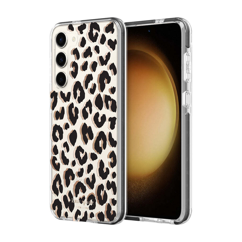 KSNY phone case for Samsung Galaxy S23+ Protective Hardshell City Leopard Black