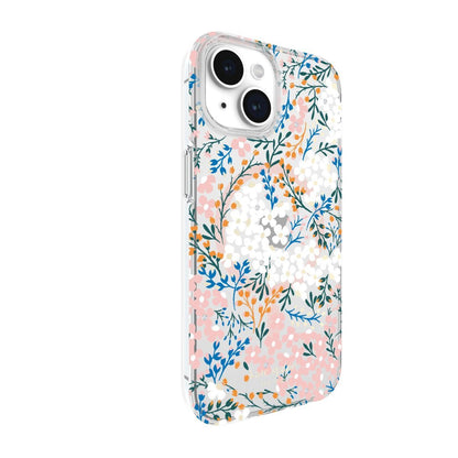 KSNY iPhone 15 Protective Case Magsafe Multi Floral Rose