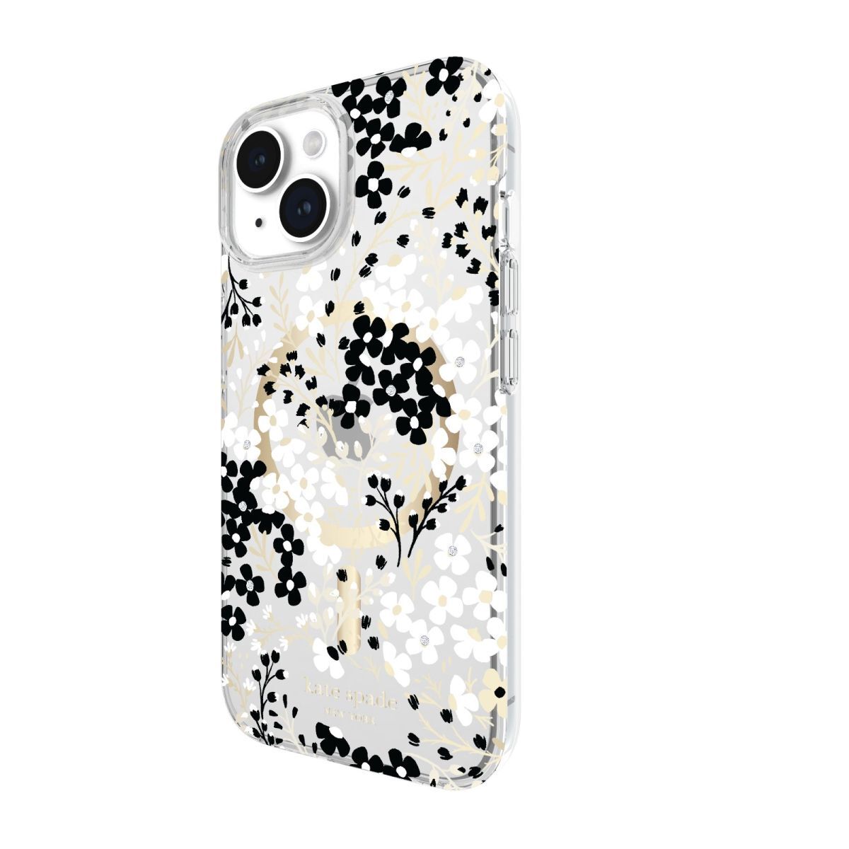 KSNY iPhone 15 Protective Case Magsafe Multi Floral Black