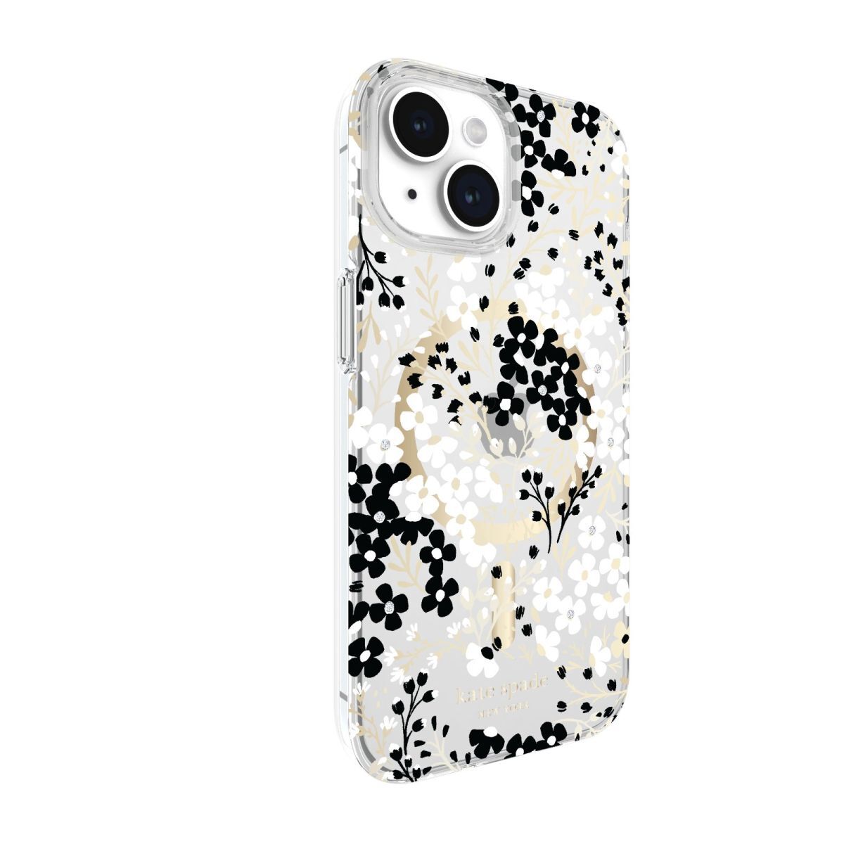 KSNY iPhone 15 Protective Case Magsafe Multi Floral Black