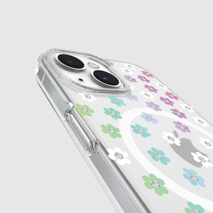 KSNY iPhone 15 Protective Case Magsafe Scattered Flowers