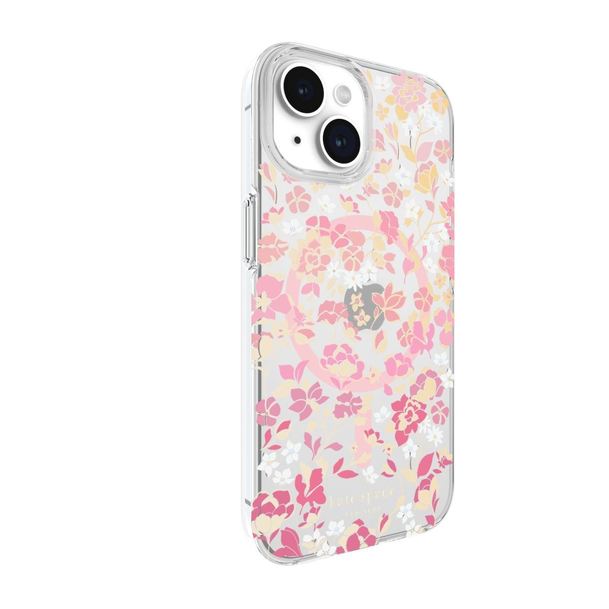 KSNY iPhone 15 Protective Case Magsafe Flowerbed Pink