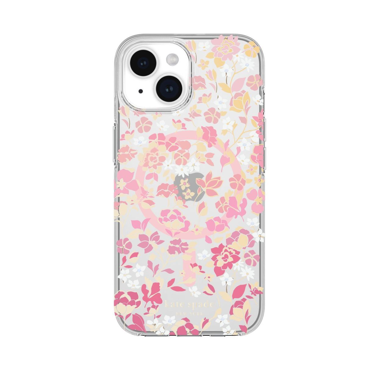 KSNY iPhone 15 Protective Case Magsafe Flowerbed Pink