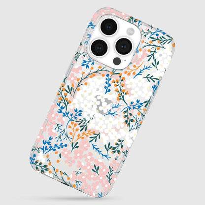 KSNY iPhone 15 Pro Protective Case Magsafe Multi Floral Rose