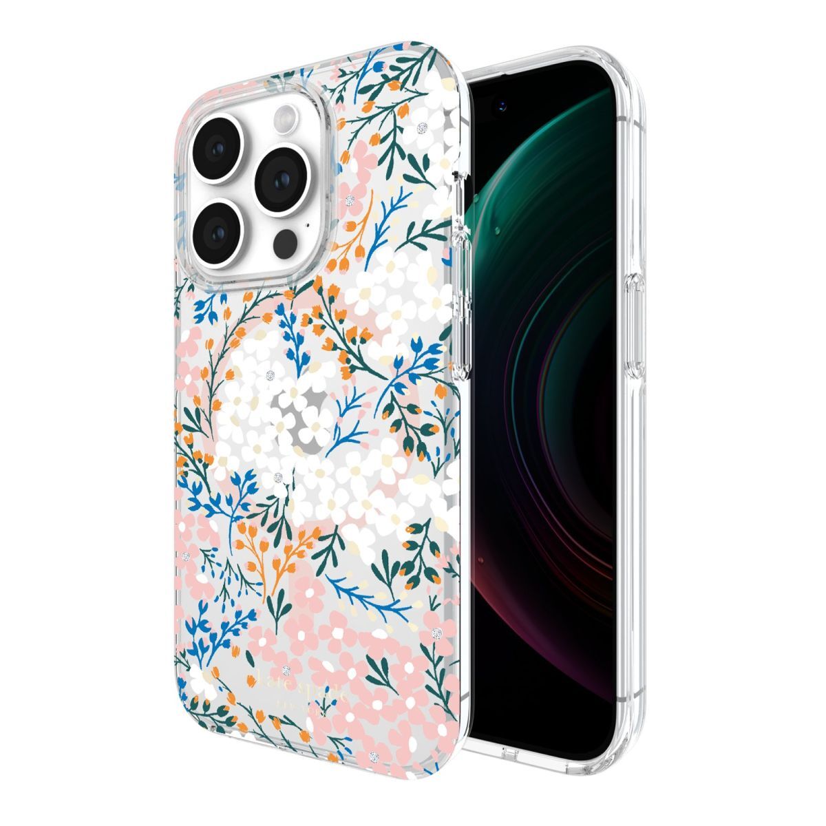 KSNY iPhone 15 Pro Protective Case Magsafe Multi Floral Rose