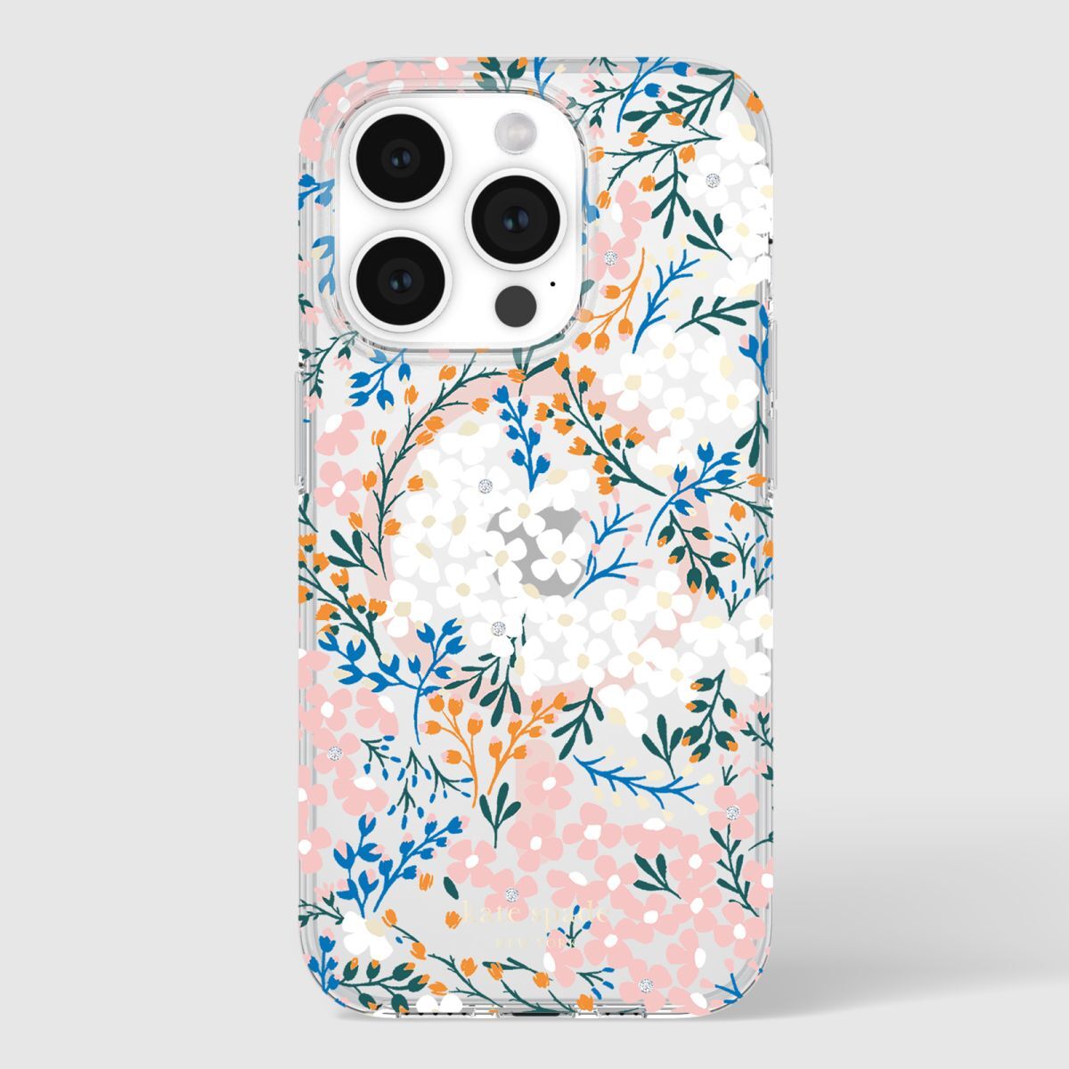 KSNY iPhone 15 Pro Protective Case Magsafe Multi Floral Rose