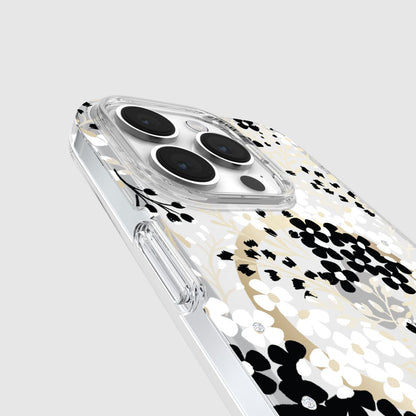 KSNY iPhone 15 Pro Protective Case Magsafe Multi Floral Black