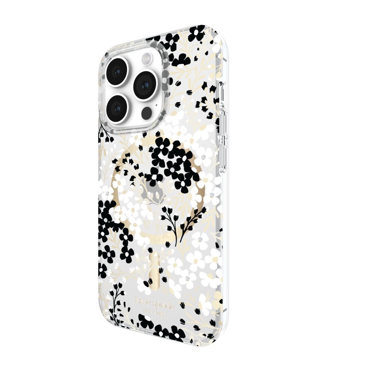 KSNY iPhone 15 Pro Protective Case Magsafe Multi Floral Black