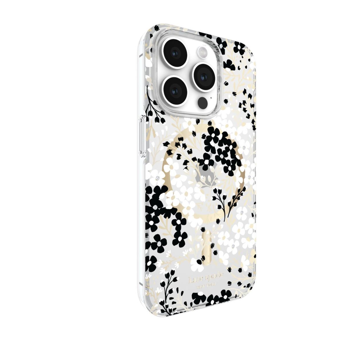 KSNY iPhone 15 Pro Protective Case Magsafe Multi Floral Black