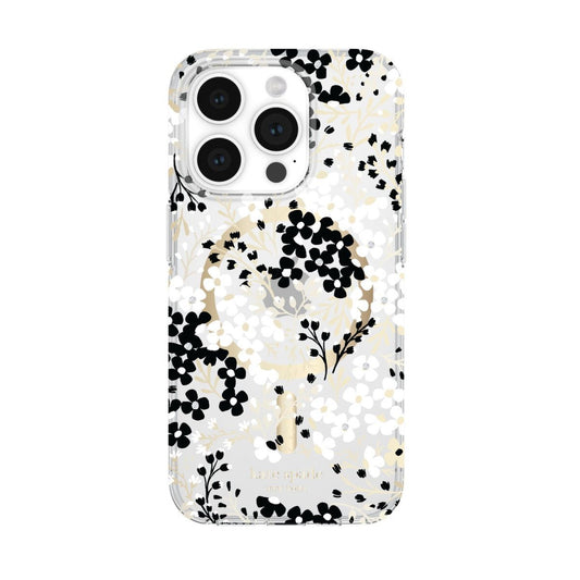 KSNY iPhone 15 Pro Protective Case Magsafe Multi Floral Black
