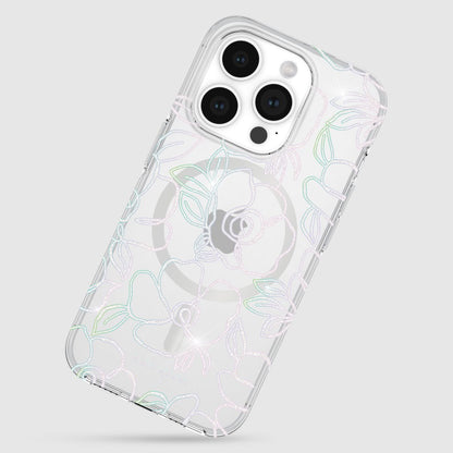 KSNY iPhone 15 Pro Protective Case Magsafe Modern Floral