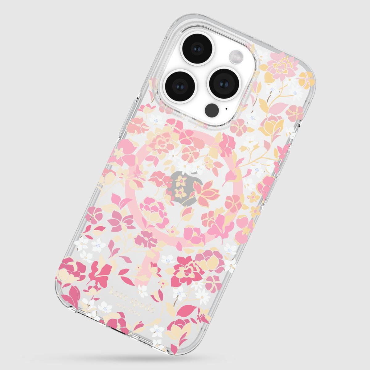 KSNY iPhone 15 Pro Protective Case Magsafe Flowerbed Pink