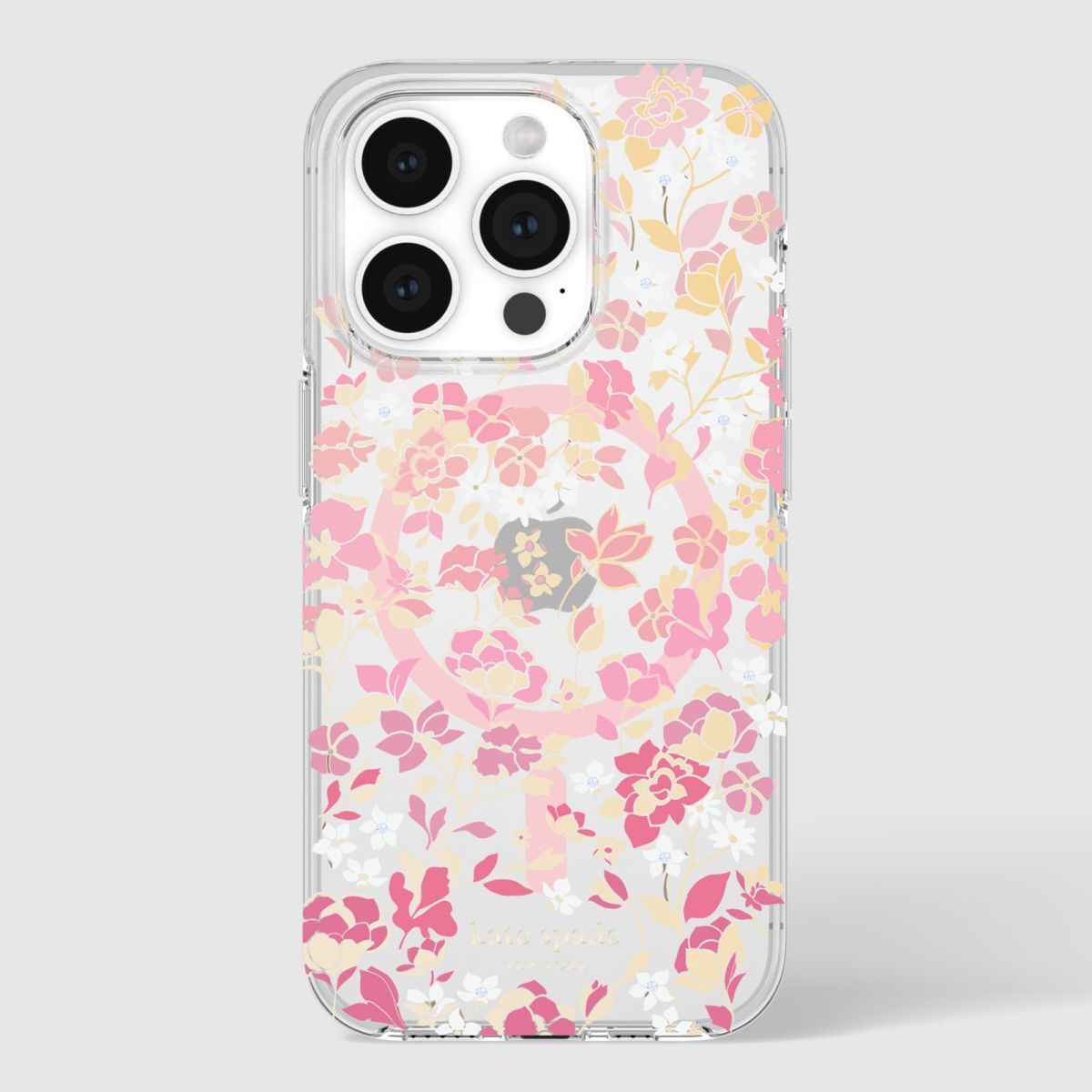 KSNY iPhone 15 Pro Protective Case Magsafe Flowerbed Pink