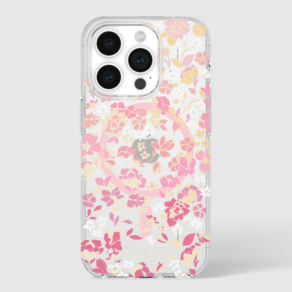 KSNY iPhone 15 Pro Protective Case Magsafe Flowerbed Pink