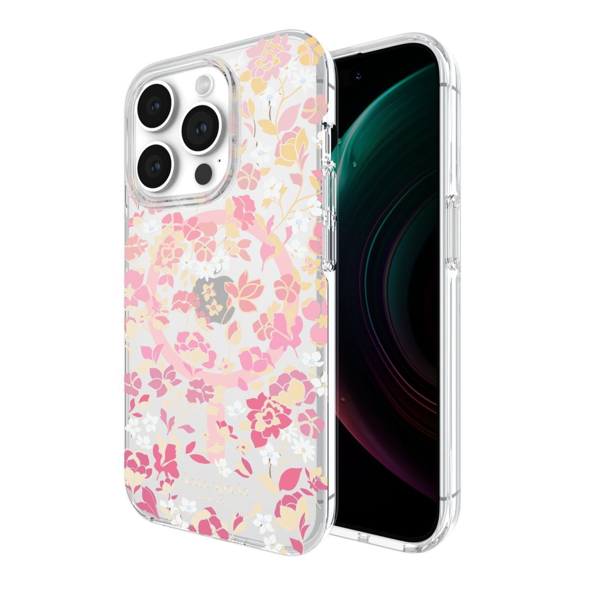 KSNY iPhone 15 Pro Protective Case Magsafe Flowerbed Pink