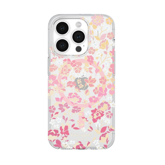 KSNY iPhone 15 Pro Protective Case Magsafe Flowerbed Pink