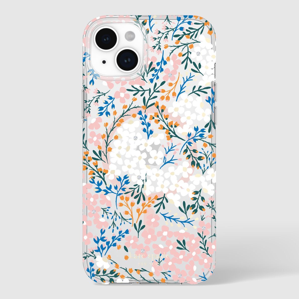 KSNY iPhone 15 Plus Protective Case Magsafe Multi Floral Rose