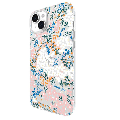 KSNY iPhone 15 Plus Protective Case Magsafe Multi Floral Rose